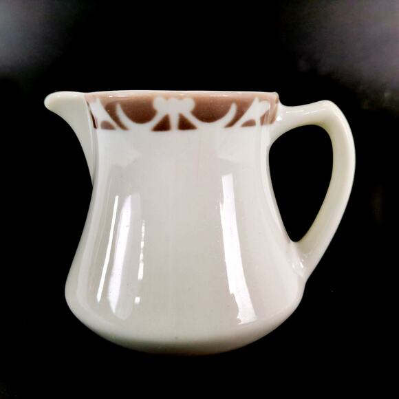 Vtg Syracuse China USA Creamer Syrup Pitcher Nutmeg Ironstone Restaurantware - Picture 1 of 5